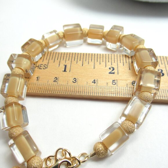 Cane glass and gold bracelet - Picture 13 of 14